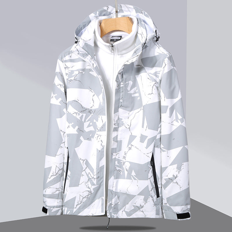 Women's two-layer softshell jacket with removable fleece inner jacket and hood Fashion Glam