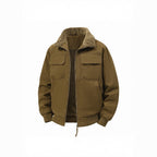 Men's thermo bomber jacket with full zip, sherpa collar, and utility pockets Fashion Glam