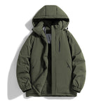 Men's Technical Quilted Parka with Hood, Thermo Insulation and Chest Zip Pocket Fashion Glam