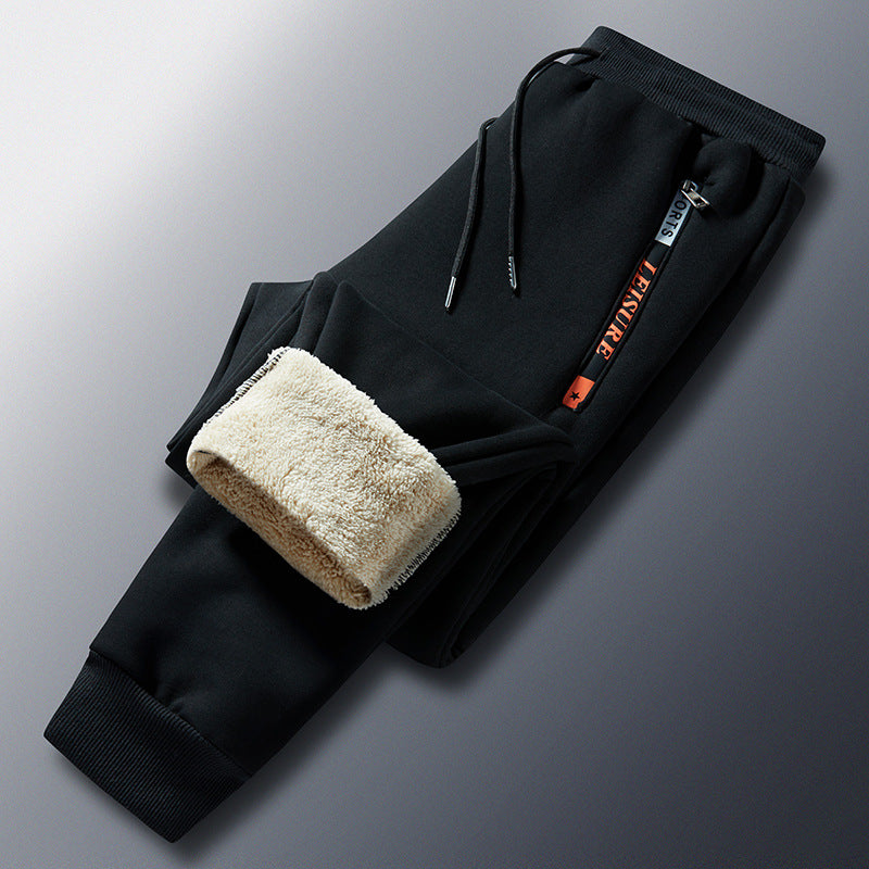 Men's Winter Fleece Jogging Pants with Teddy Lining, Elastic Waistband and Zipper Pockets Fashion Glam