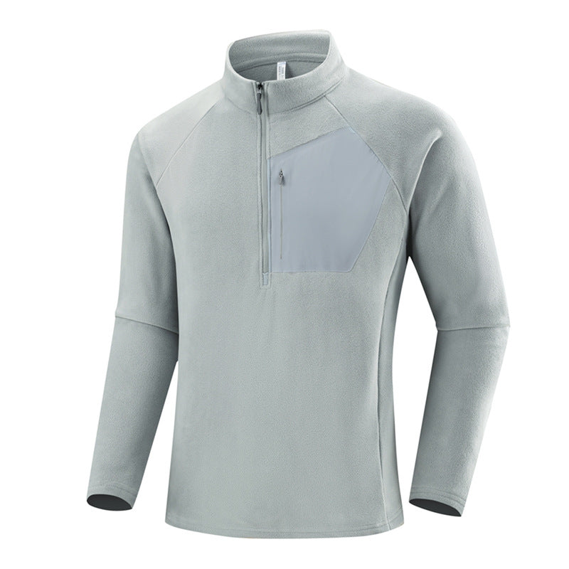 Men's Lightweight Performance Fleece Pullover with Quarter Zip and Chest Pocket Fashion Glam