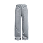 Women's Loose High-Waist Relaxed Sweat Pants with Drawstring and Decorative Seam Lines Fashion Glam