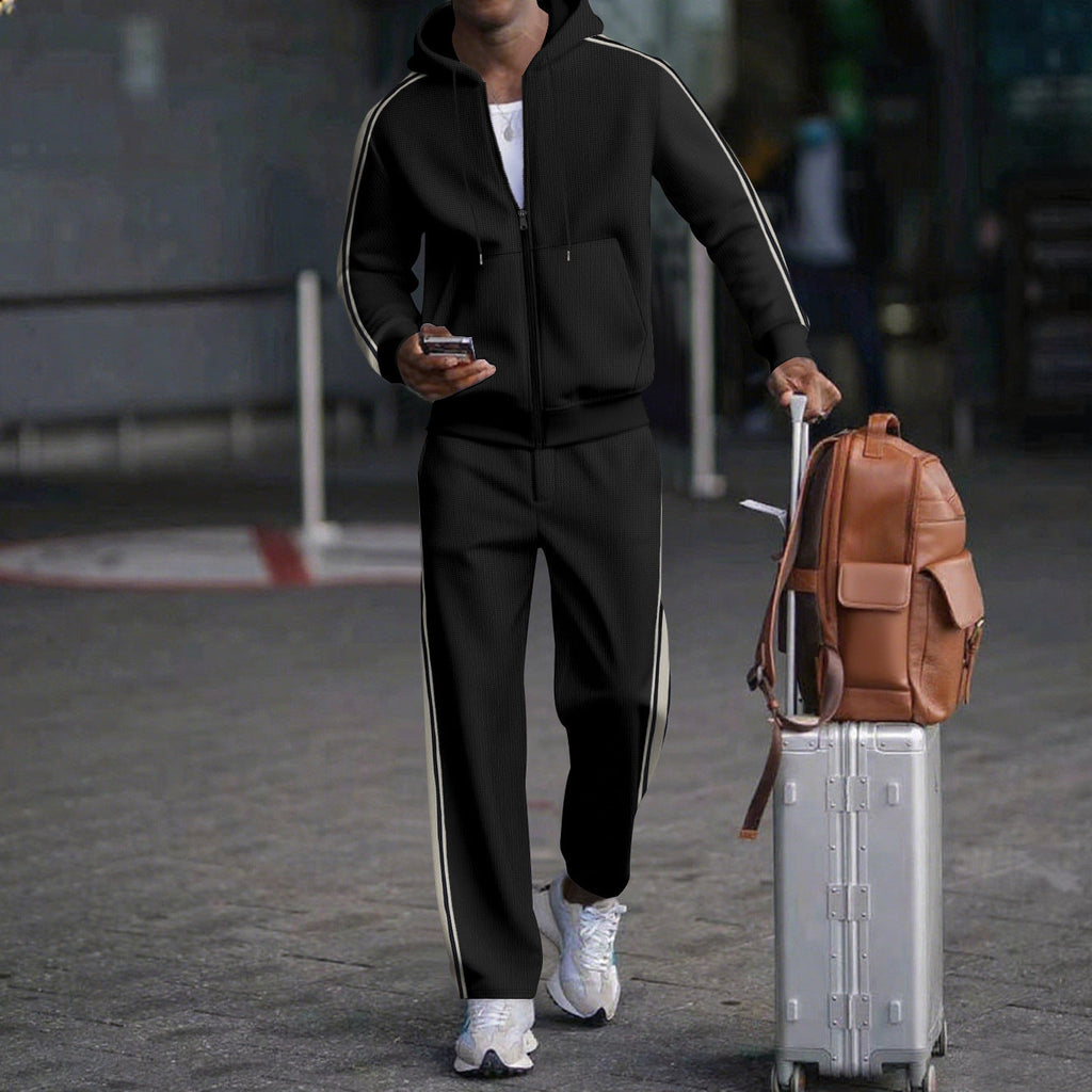 Men's Sporty Two-Piece Jogging Suit with Modern Cut and Practical Pockets Fashion Glam