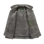 Men's Robust Canvas Field Jacket with Teddy Lining, Stand Collar and Utility Pockets Fashion Glam