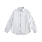 Men's loosely falling boxy shirt with fine pinstripes and chest pocket Fashion Glam