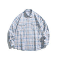 Unisex Boxy overshirt in checked linen blend with frayed hem and patch pockets Fashion Glam
