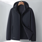 Men's Lightweight Softshell Hybrid Jacket with Hood, Breathable Mesh Lining and Hidden Zip Pockets Fashion Glam