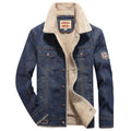 Men's insulated Sherpa denim jacket with teddy lining and patch chest pockets Fashion Glam