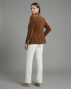 Ladies Cord Blazer with Lapel Collar