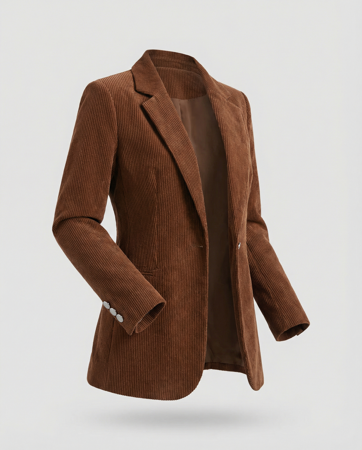 Ladies Cord Blazer with Lapel Collar