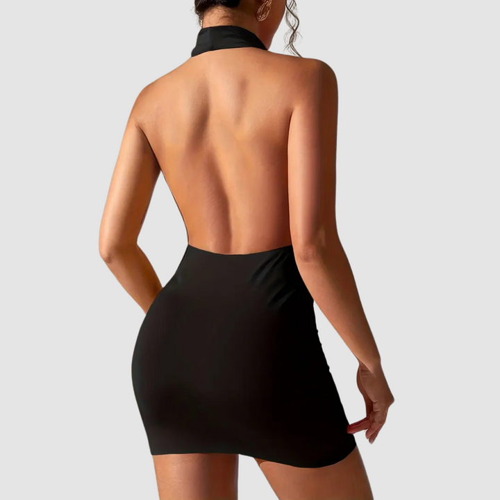 Juliana™ Sleek Halter Summer Mini Dress