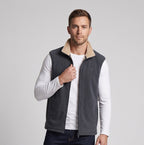 Men's Warm Fleece Thermal Vest with Sherpa Collar and Pockets Fashion Glam