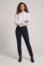 Ladies elegant ruffle blouse with lace accents Fashion Glam