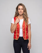 Women's Elegant Stand Collar Vest with Artful Decorations Fashion Glam