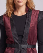 Ladies stylish costume display with deep V-neck and decorative belt Fashion Glam