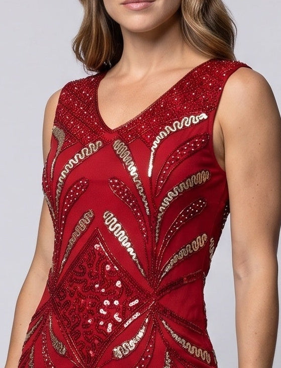 Women Elegant Fringe Cocktail Dress Fashion Glam