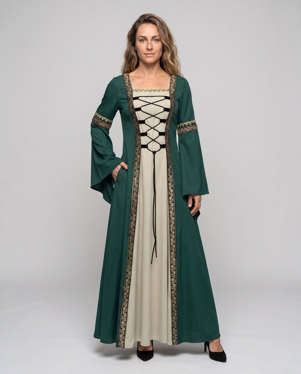 Women's historic fairy tale dress with elegant lacing design Fashion Glam