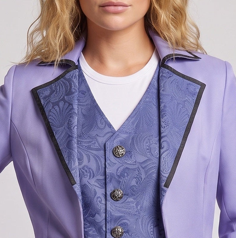 Women's Charming Suit Coat with Detailed Waistcoat Fashion Glam