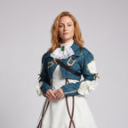 Women's Festive Cosplay Dress with Ruffles and Detailed Blouse Fashion Glam