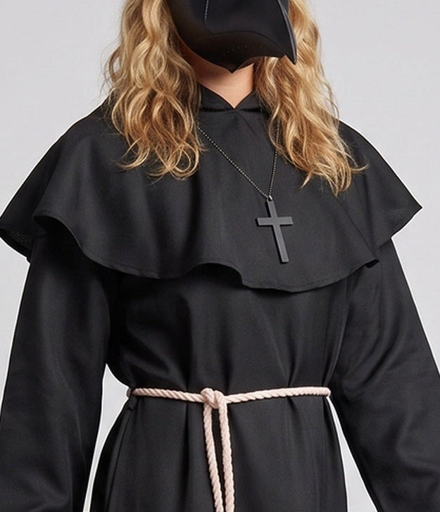 Women Medieval Costume with Hood and Ruffle Details Fashion Glam