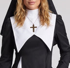 Women's Nun Costume with Cross and Hood Fashion Glam