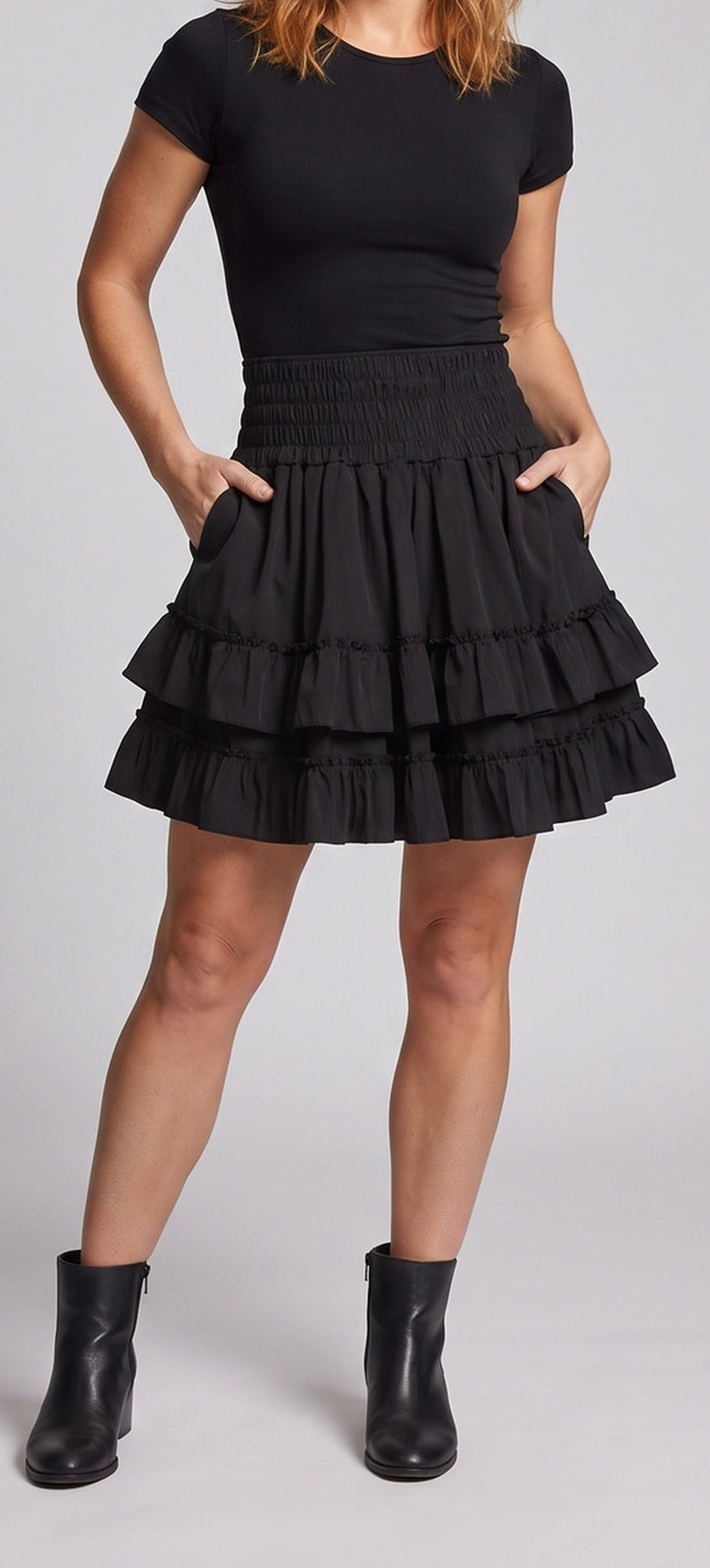 Women's traditional skirt with playful ruffle details and lacing Fashion Glam