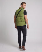 Men's Urban Quilted Vest Set with Integrated Crossbody Bag and Adjustable Hem
