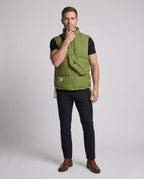 Men's Urban Quilted Vest Set with Integrated Crossbody Bag and Adjustable Hem