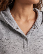 Women Casual Hoodie Sweatshirt with Button Details Fashion Glam