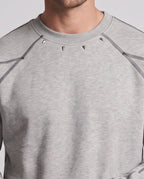 Men's Oversized Sweatshirt with Contrast Seams, Raglan Sleeves & Ribbed Hem Fashion Glam