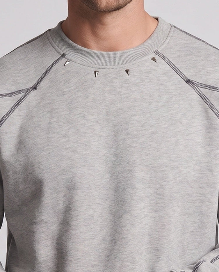 Men's Oversized Sweatshirt with Contrast Seams, Raglan Sleeves & Ribbed Hem Fashion Glam