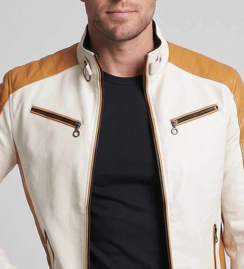 Men's Fashion Faux Leather Jacket with Quilted Details Fashion Glam 1788322039