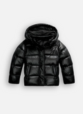 Fashion Glam | Women's Shiny Puffer Jacket with Hood and Padding