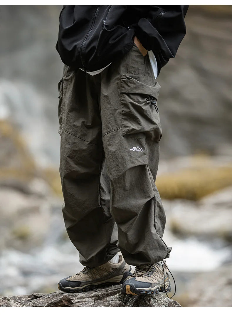 Fashion Glam Men's Cargo Pants with Side Pockets and Loose Fit