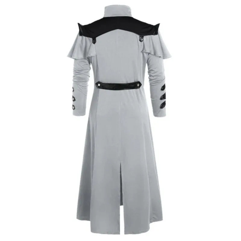 Fashion Glam | Men's Medieval Long Coat Armor in Gothic Style