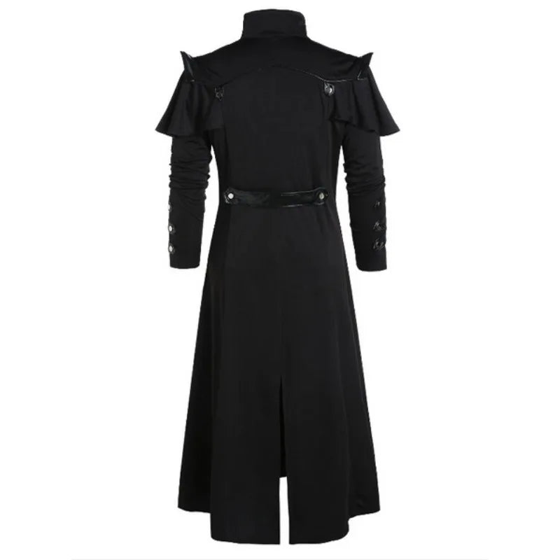 Fashion Glam | Men's Medieval Long Coat Armor in Gothic Style