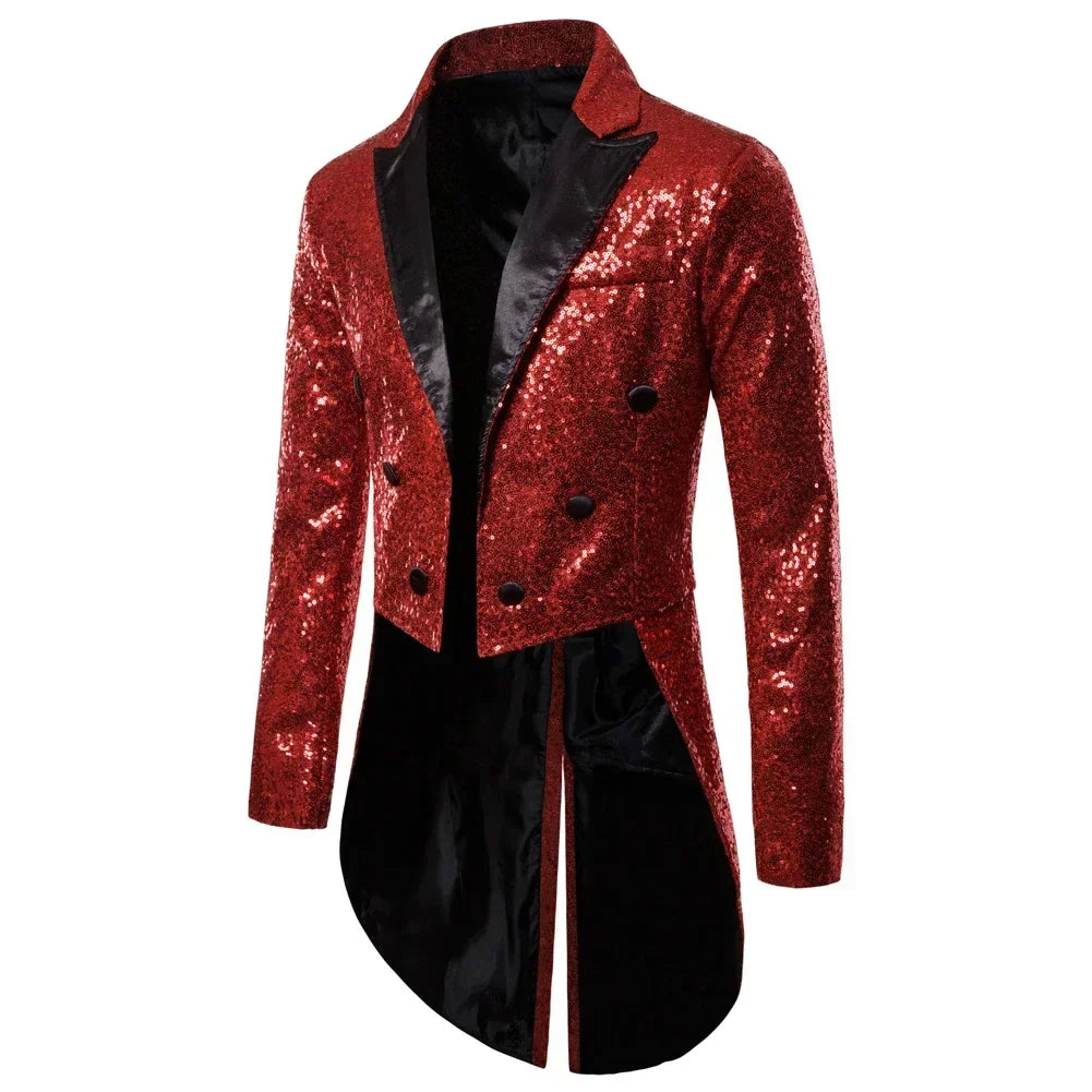 Fashion Glam | Men's Glitter Tailcoat with Sequins for Special Occasions