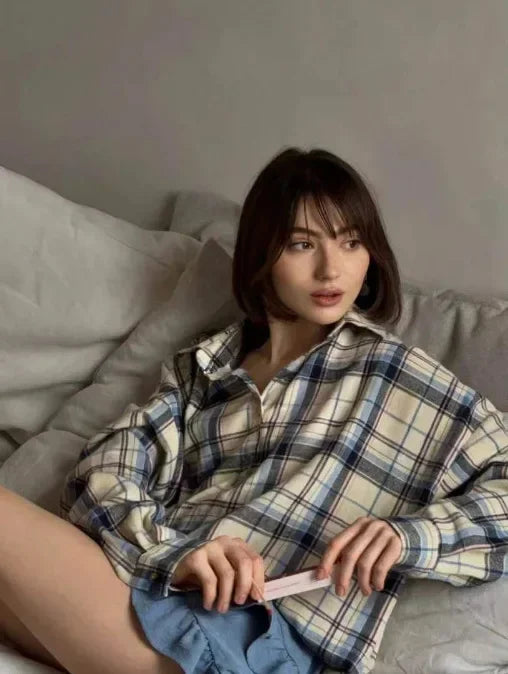 Fashion Glam | Classic Flannel Shirt with Checks Cotton Soft and Stylish