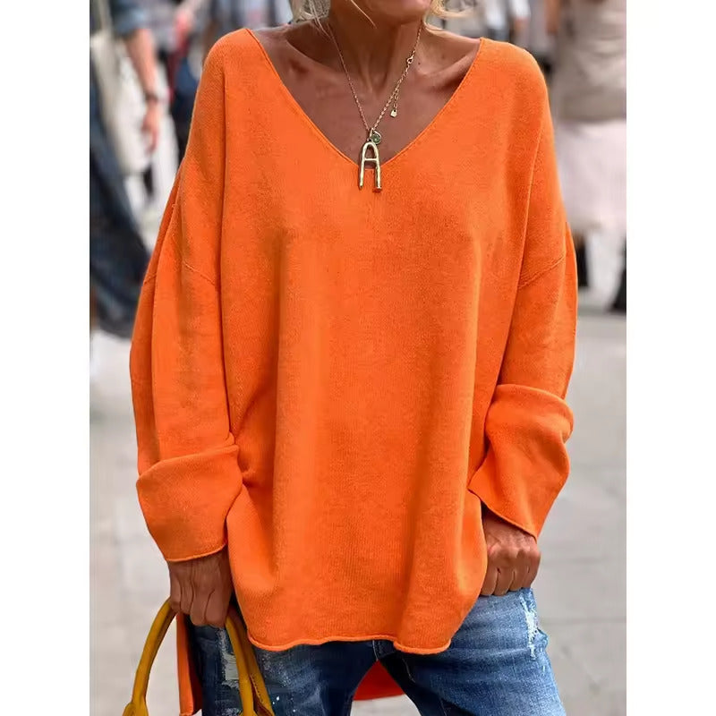 NORA - CASUAL CHIC V-NECK BLOUSE