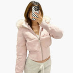 Fashion Glam | Winter jacket with hood and fur collar - Stylish, tailored transitional jacket for autumn and winter