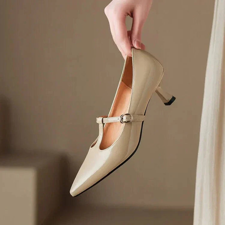SOLENELLE – OLYSA PATENT LEATHER KITTEN HEELS