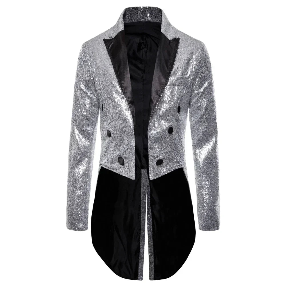 Fashion Glam | Men's Glitter Tailcoat with Sequins for Special Occasions