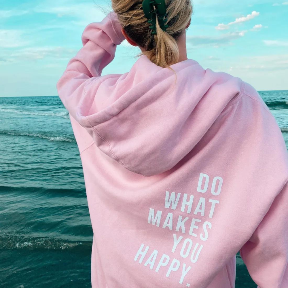 Fashion Glam | Hoodie with Happy Statement