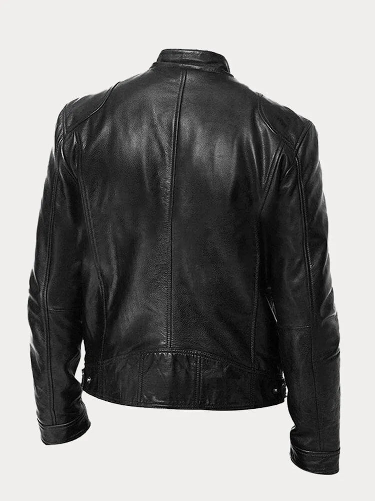 Fashion Glam Men's Leather Jacket Casual Durable Classic Design