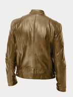 Fashion Glam Men's Leather Jacket Casual Durable Classic Design