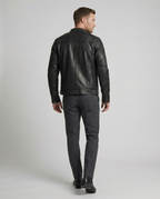 Fashion Glam | Biker jacket in classic moto style - Slim fit fashionable transitional jacket for leisure and everyday use