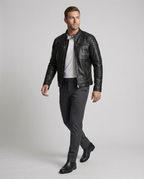 Fashion Glam | Biker jacket in classic moto style - Slim fit fashionable transitional jacket for leisure and everyday use