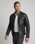 Fashion Glam | Biker jacket in classic moto style - Slim fit fashionable transitional jacket for leisure and everyday use