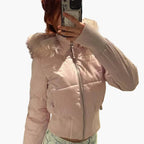 Fashion Glam | Winter jacket with hood and fur collar - Stylish, tailored transitional jacket for autumn and winter