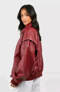 Fashion Glam | Oversized Vegan Leather Jacket - Modern, Stylish & Animal Friendly